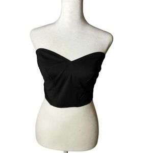 URBAN Outfitters Black Bustier Cropped Top Size Medium